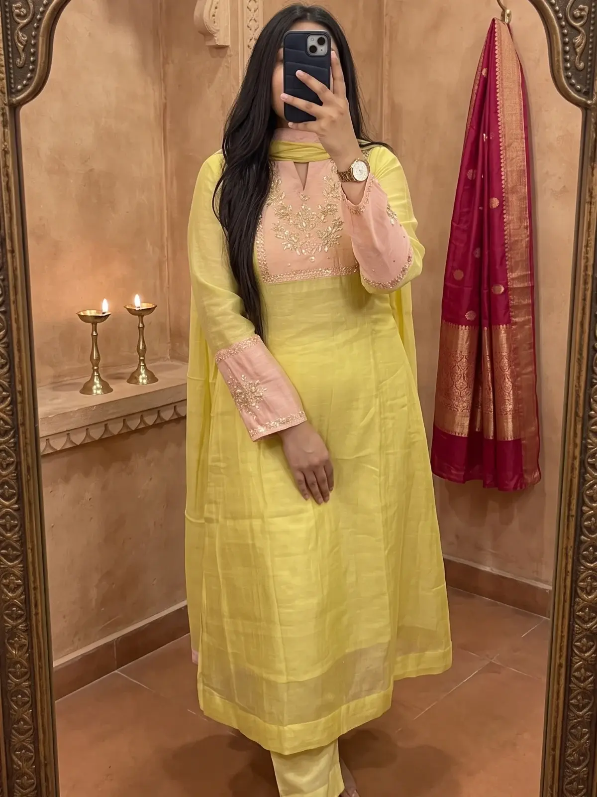 Sitara Chanderi Anarkali - Mellow Yellow
