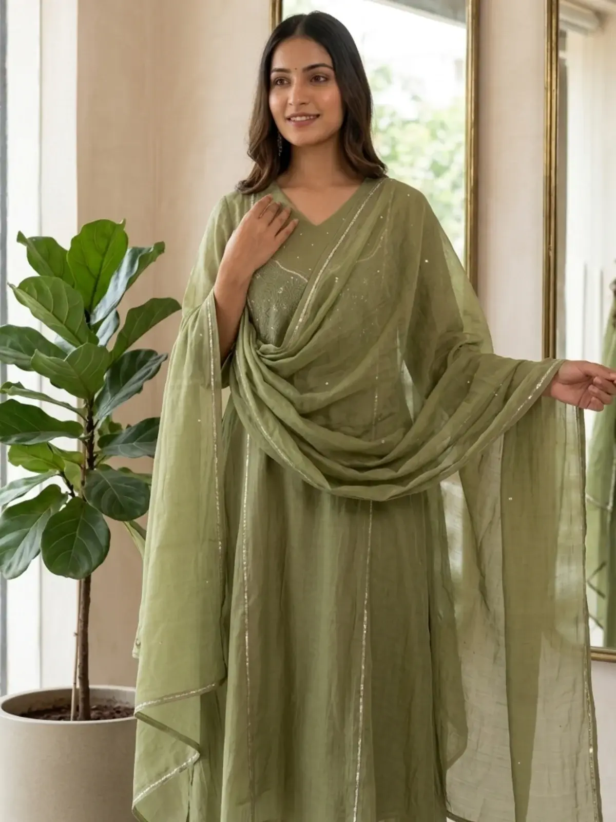 Aranya Mul Chanderi Anarkali