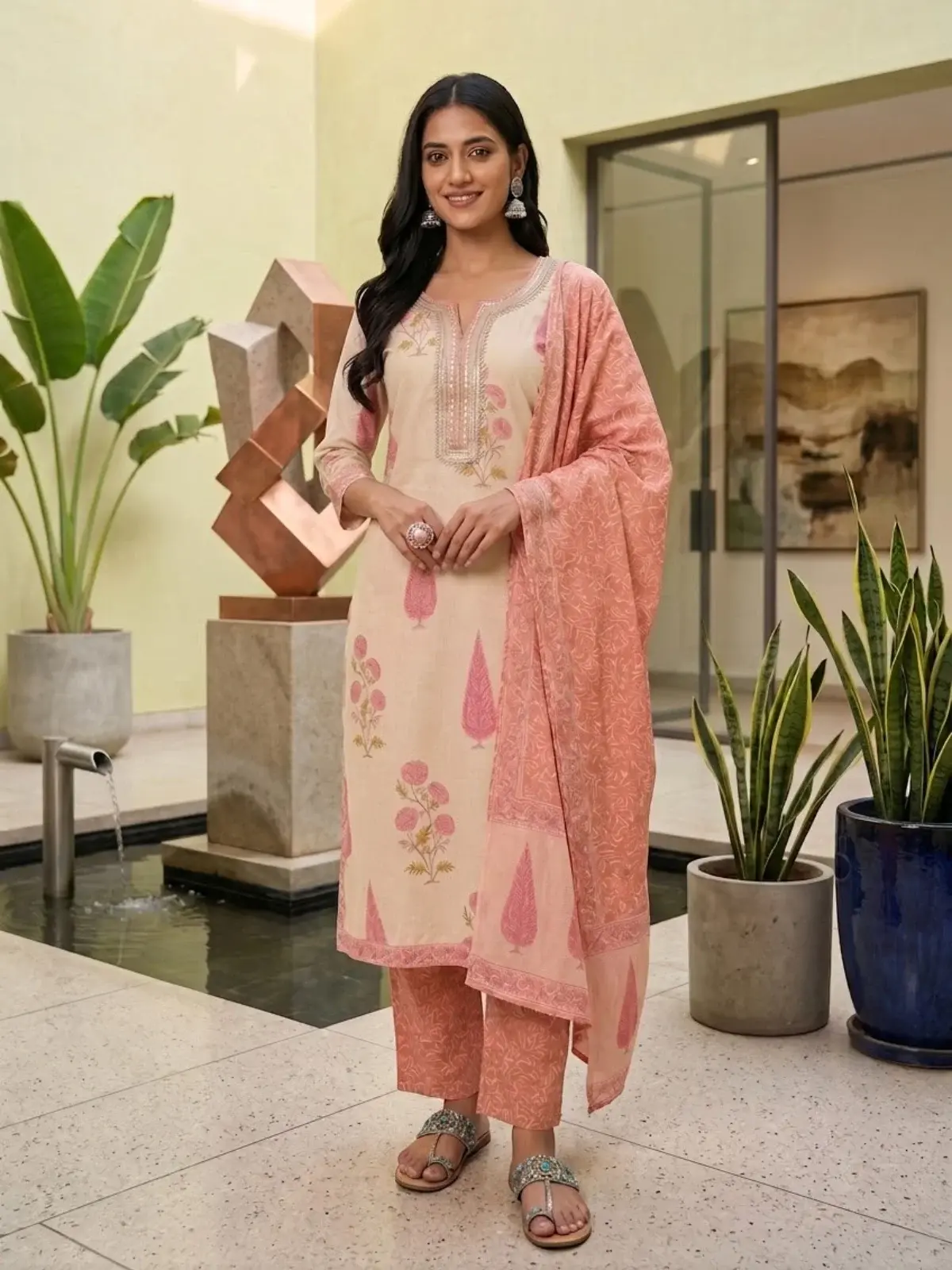 Mughal Blockprint & Kota Doria Set